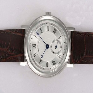 Breguet Classique 5907BB12984 White Dial Brown Crocodile Leather Strap Stainless Steel Bezel Watch