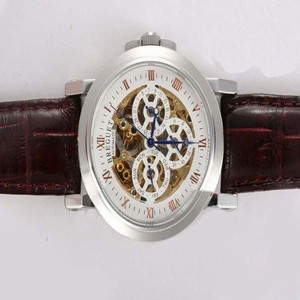 Breguet Classique Chronograph 3355/PT/00/986 Brown Crocodile Leather Strap Round White Dial Watch