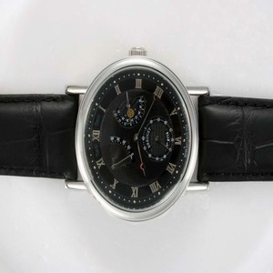 Breguet Classique Moonphase 3130BB11986 Round Black Crocodile Leather Strap Black Dial Watch
