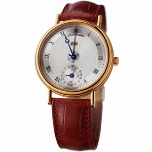 Breguet Classique Perpetual Calendar Silver Dial 18kt Yellow Gold Brown Leather Men's Watch 7717BA1E986