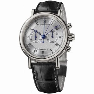 Breguet Classique Silver Dial 18kt White Gold Black Leather Men's Watch 5947BB129V6