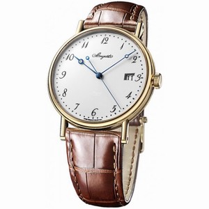 Breguet Classique White Dial 18kt Yellow Gold Brown Leather Men's Watch 5177BA299V6