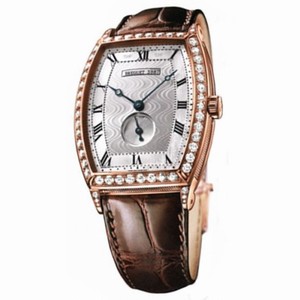 Breguet Heritage Silver Dial 18kt Rose Gold Diamond Brown Leather Men's Watch 3661BR12984DD00