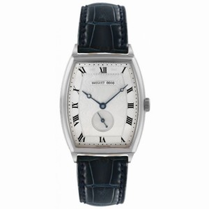 Breguet Heritage Silver Dial 18kt White Gold Blue Leather Men's Watch 3660BB12984