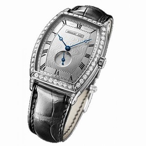 Breguet Heritage Silver Dial 18kt White Gold Diamond Black Leather Men's Watch 3661BB12984DD00