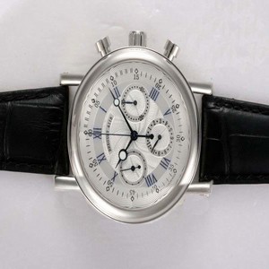 Breguet Marine 3460BB/12/996 Stainless Steel Bezel Black Cow Leather Strap Mens Watch