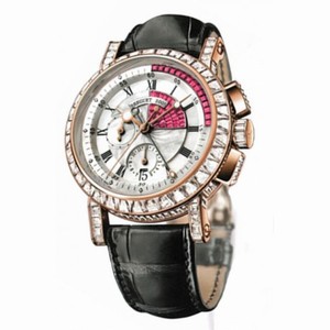 Breguet Marine Chronograph Mother of Pearl 18kt Rose Gold Black Leather Men's Watch 5829BR8R9ZUDD0D