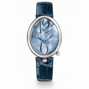 Breguet Reine de Naples Blue Mother of Pearl Dial Leather Ladies Watch 8967ST/V8/986