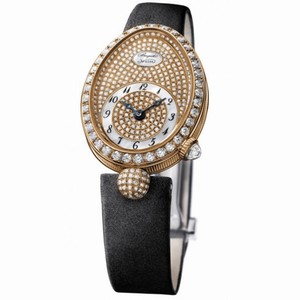 Breguet Reine de Naples Diamond Pave Dial 18kt Rose Gold Ladies Watch 8928BR8D844DD0D