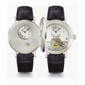 Breguet Tourbillion Silver Dial 18kt White Gold Blue Leather Men's Watch 1801BB122W6