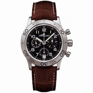 Breguet Type XX Transatlantique Chronograph Black Dial Brown Leather Men's Watch 3820STH29W6