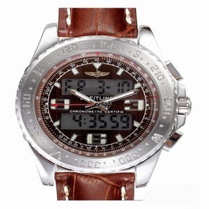 Breitling Airwolf E7936210/Q572-2lT Brown Crocodile Leather Strap 42mm Mens Watch