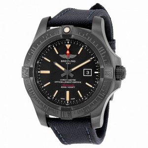 Breitling Avenger Blackbird Black Dial Canvas Military Strap Automatic Men's Watch