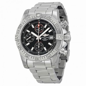 Breitling Avenger II Black Dial Chronograph Stainless Steel Automatic Men's Watch A1338111-BC32SS