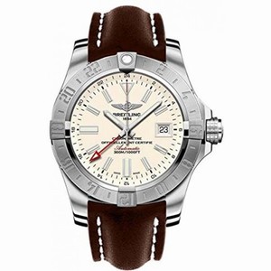 Breitling Avenger II GMT Silver Dial Brown Leather Automatic Men's Watch A3239011-G778BRLT