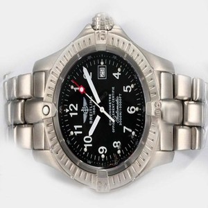 Breitling Avenger Seawolf Chrono A1733010/f538-SS Mens Round Silver Titanium Strap Watch