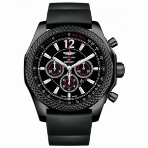 Breitling Bentley Barnato Chronograph Onyx Black Dial Black Rubber Men's Watch M4139024-BB85SS