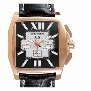 Breitling Bentley Flying B Chronograph Black Leather 38.5x58.2mm Black Cow Leather Strap Watch
