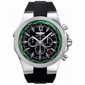 Breitling Bentley GMT Black Dial Black Rubber Men's Watch A47362S4-B919BKRS