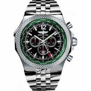 Breitling Bentley GMT Black Dial Stainless Steel Men's Watch A47362S4-B919SS