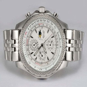 Breitling Bentley Mark VI Complications 19 Green Leather Silver Stainless Steel Strap Mens Watch