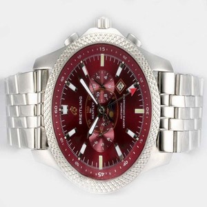 Breitling Bentley Mark VI H2636212 Red Dial 49mm Silver Stainless Steel Strap Watch