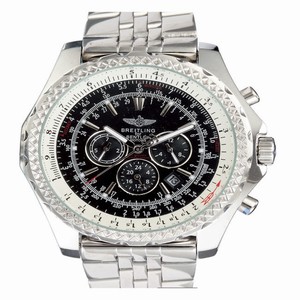Breitling Bentley Motors 31081201 Round Silver Stainless Steel Strap Black Dial Watch