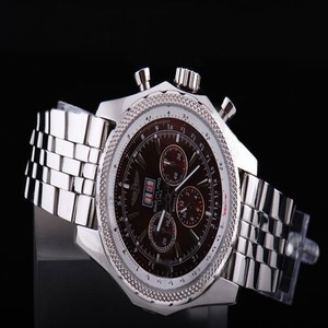 Breitling Bentley Motors 6.75 A44362 Stainless Steel Bezel Black Dial Stainless Steel Case Watch