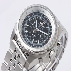 Breitling Bentley Motors 6.75 Blue Dial Midsize White Stainless Steel Strap Watch