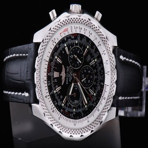 Breitling Bentley Motors A2536212 Black Cow Leather Strap Midsize Round Watch