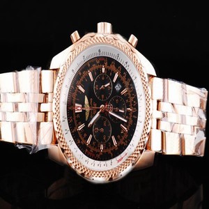 Breitling Bentley Motors GMT Red Gold Grey Dial 49mm Midsize Watch