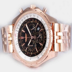 Breitling Bentley Motors GMT Red Gold Grey Round Midsize Quartz Chronograph Watch