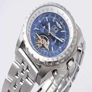 Breitling Bentley Motors Mulliner Tourbillon Beige Dial Mens Round Stainless Steel Case Watch