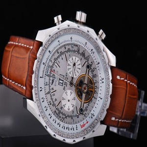 Breitling Bentley Motors Mulliner Tourbillon Beige Dial Stainless Steel Case Grey Dial Round Watch