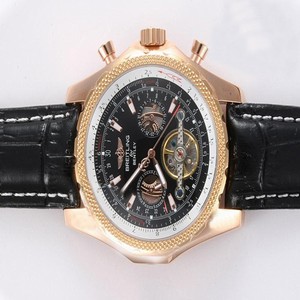 Breitling Bentley Motors Mulliner Tourbillon L18841 Black Crocodile Leather Strap Mens 49mm Watch