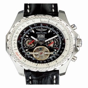 Breitling Bentley Motors Mulliner Tourbillon L18841 Black Ostrich Leather Strap Mens Watch