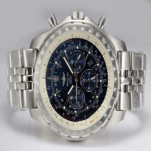 Breitling Bentley Motors T Black Dial Silver Stainless Steel Strap Round Mens Watch
