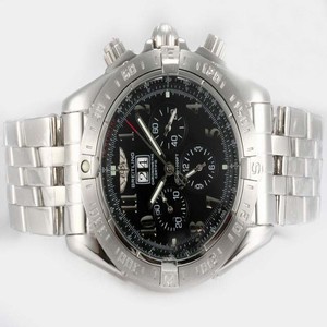 Breitling Blackbird B.Steel Mens Stainless Steel Bezel Silver Stainless Steel Strap Watch