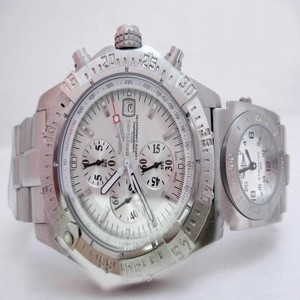 Breitling Blackbird Chronograph mit UTC A 13350 Round Silver Stainless Steel Strap Watch