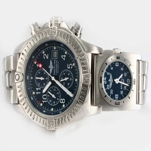 Breitling Blackbird Chronograph mit UTC A 13350 Stainless Steel Case 43mm Mens Watch