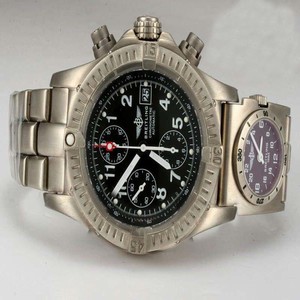 Breitling Chrono Avenger A 13350 Black Dial Titanium Case Round Watch
