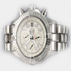 Breitling Chrono Avenger A13370 Mens Round Silver Stainless Steel Strap Watch