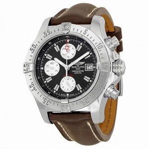 Breitling Chrono Avenger Black Dial Brown Leather Men's Watch A1338012/B995