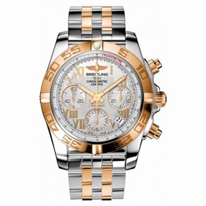 Breitling Chronomat 41 Mother of Pearl Steel and Rose Gold Men's Watch CB014012-A748STT