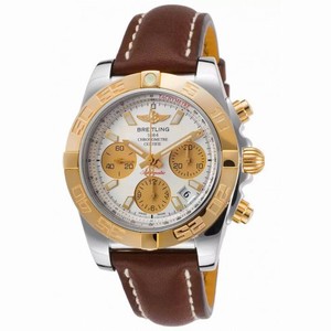 Breitling Chronomat 41 Silver Dial Chronograph Automatic Men's Watch CB14012-G713BRLT