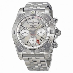 Breitling Chronomat 44 Chronograph Automatic Silver Dial Men's Watch AB042011-G745SS