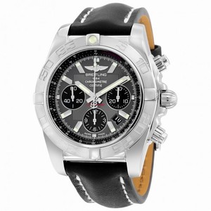 Breitling Chronomat 44 Grey Dial Leather Men's Watch AB011011-F546BKLT