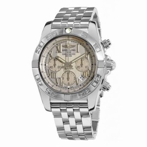 Breitling Chronomat 44 Silver Dial Stainless Steel Automatic Men's Watch AB011011/G676SS