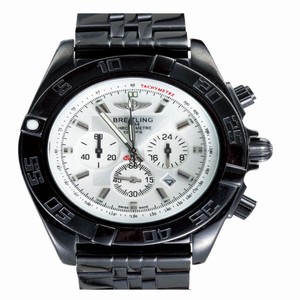 Breitling Chronomat B01 AB011011/f546SS White Dial Round Black Stainless Steel Strap Watch