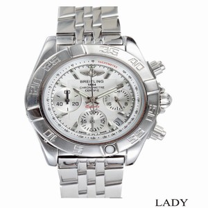 Breitling Chronomat B01 AB011011/G684 White Dial Silver Stainless Steel Strap Round Watch
